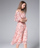 Florals Printed Chiffon Maxi Dress